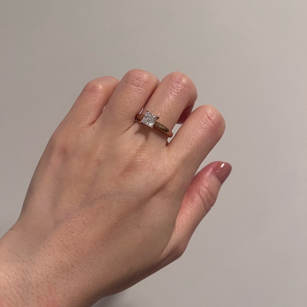 NEW Diamonique Princess 1.25 ct Diamond Engagement Ring